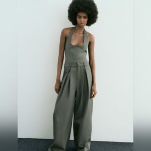 NWT ZARA FULL LENGTH GABARDINE JUMPSUIT